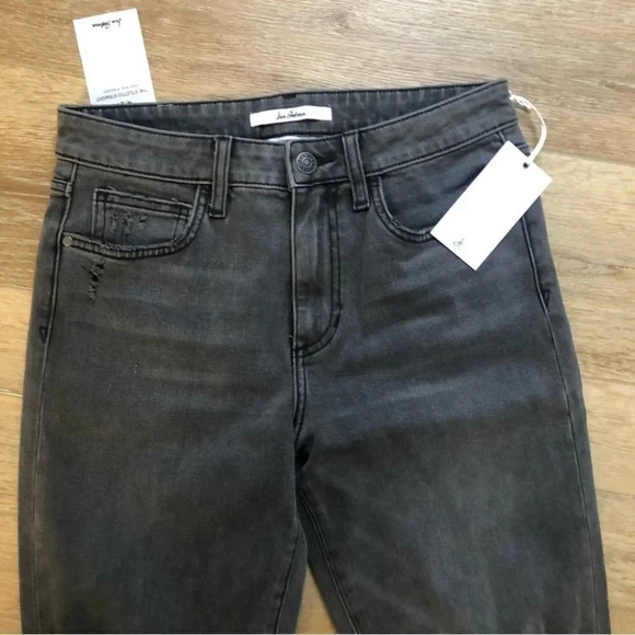 Sam Edelman The Stiletto Straight High Rise Distressed Jeans Black Size 27 NWT - Picture 7 of 12